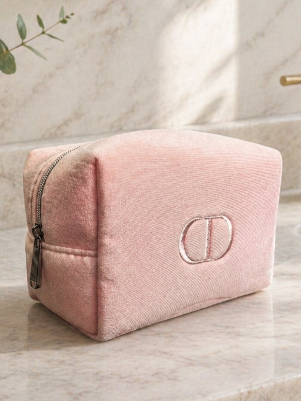 Christian Dior Cosmetic Bag Pink CD Logo NWOT VIP Gift Pouch